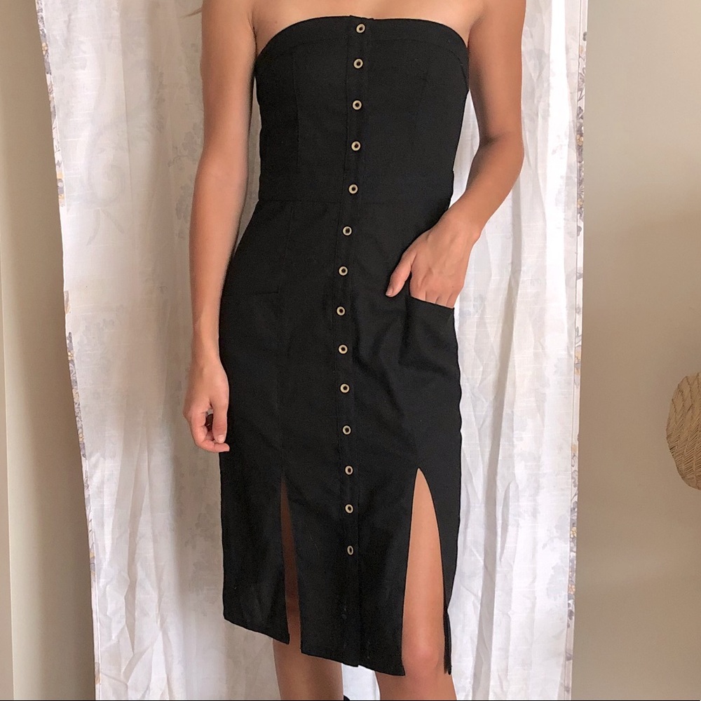 Strapless Button up Cocktail Dress